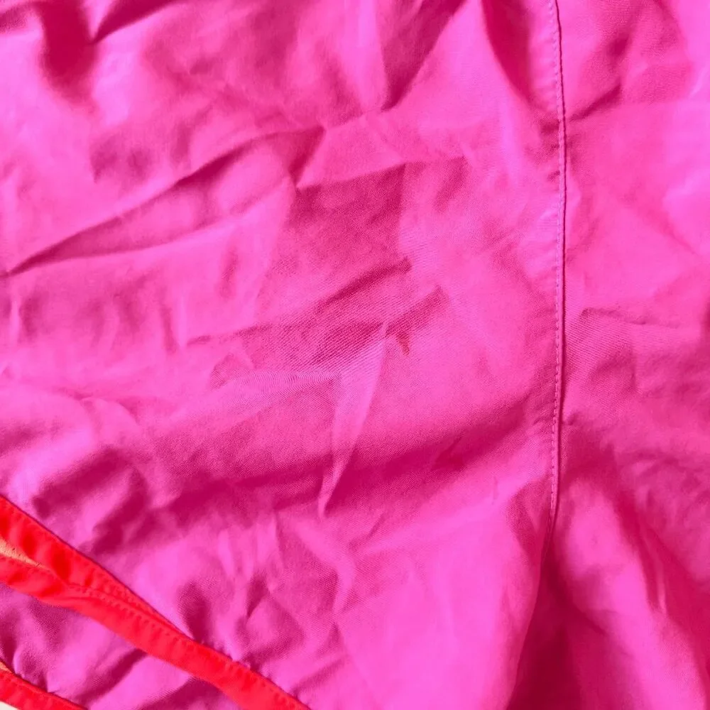 Nike Tempo Dri-FIT Mid-Rise 3-in Running Shorts Pink Orange Stripe Lined Large